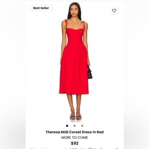 Theresa Midi Corset Dress in Red